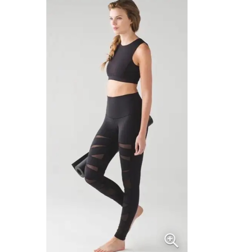 Lululemon Wunder Under Leggings- Mesh, Sz 2, Navy Blue, Excellent Condition